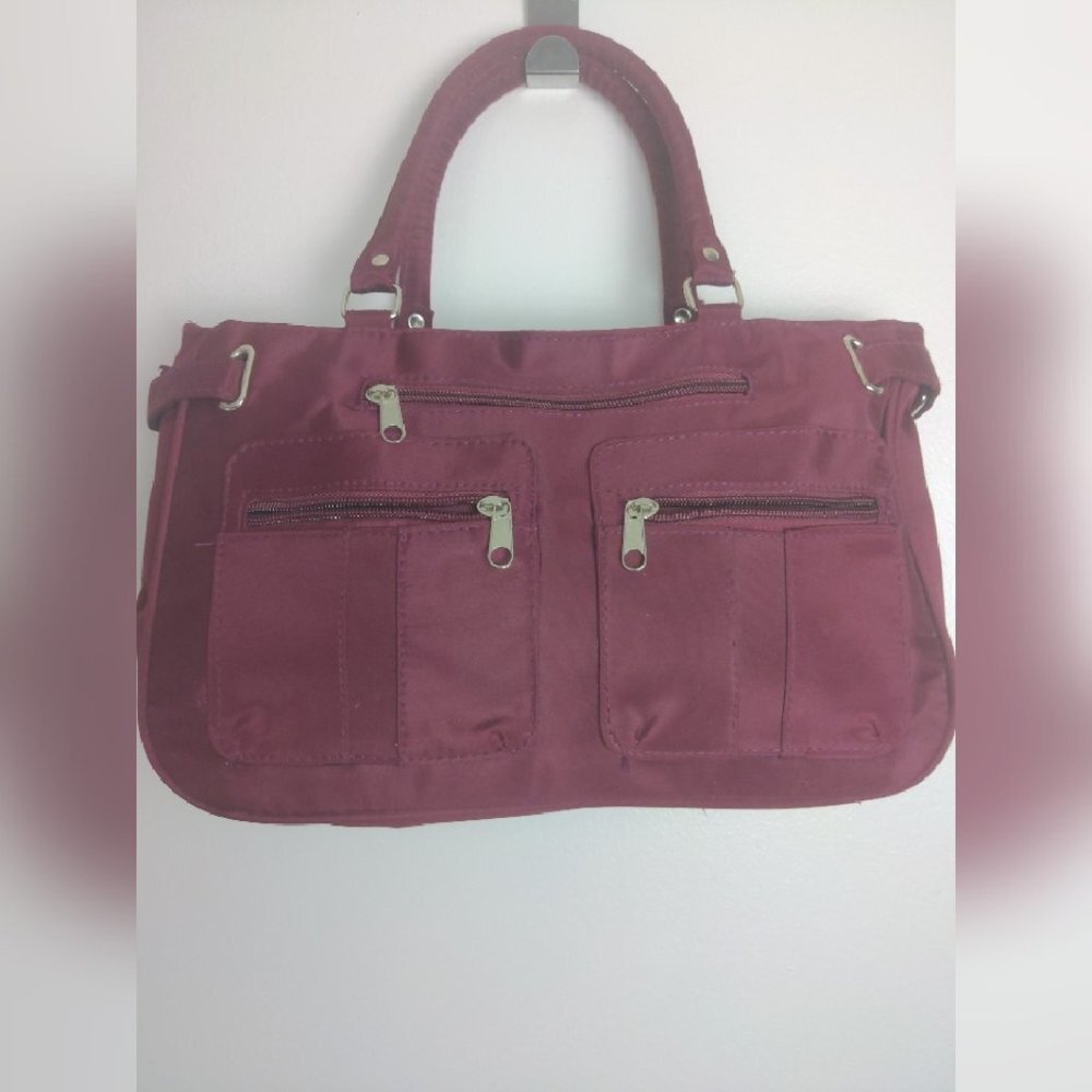 Large Burgundy Durable Nylon Cosmetic Makeup Bag